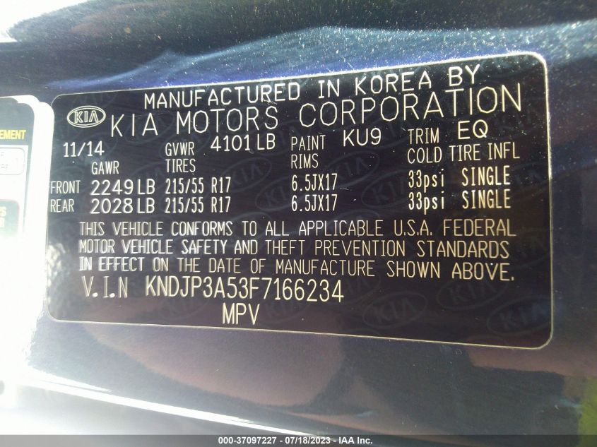 2015 KIA SOUL + - KNDJP3A53F7166234