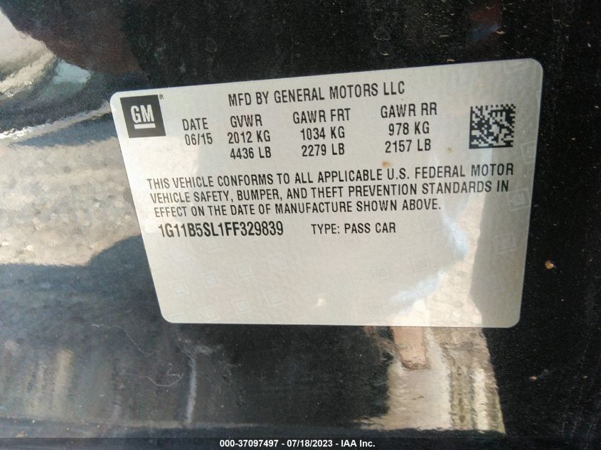 2015 CHEVROLET MALIBU LS - 1G11B5SL1FF329839