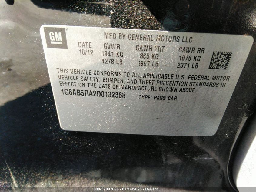 2013 CADILLAC ATS LUXURY - 1G6AB5RA2D0132368