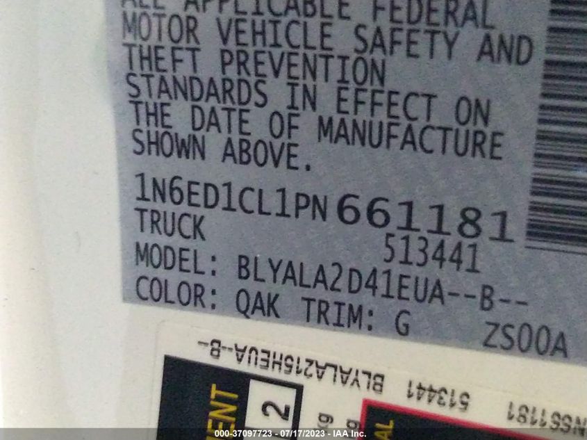 2023 NISSAN FRONTIER S - 1N6ED1CL1PN661181