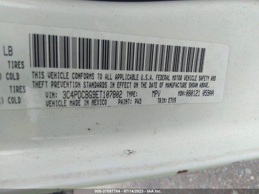 2014 DODGE JOURNEY SXT - 3C4PDCBG9ET107802