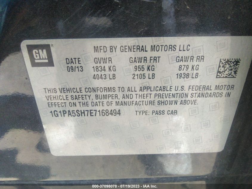 2014 CHEVROLET CRUZE LS - 1G1PA5SH7E7168494