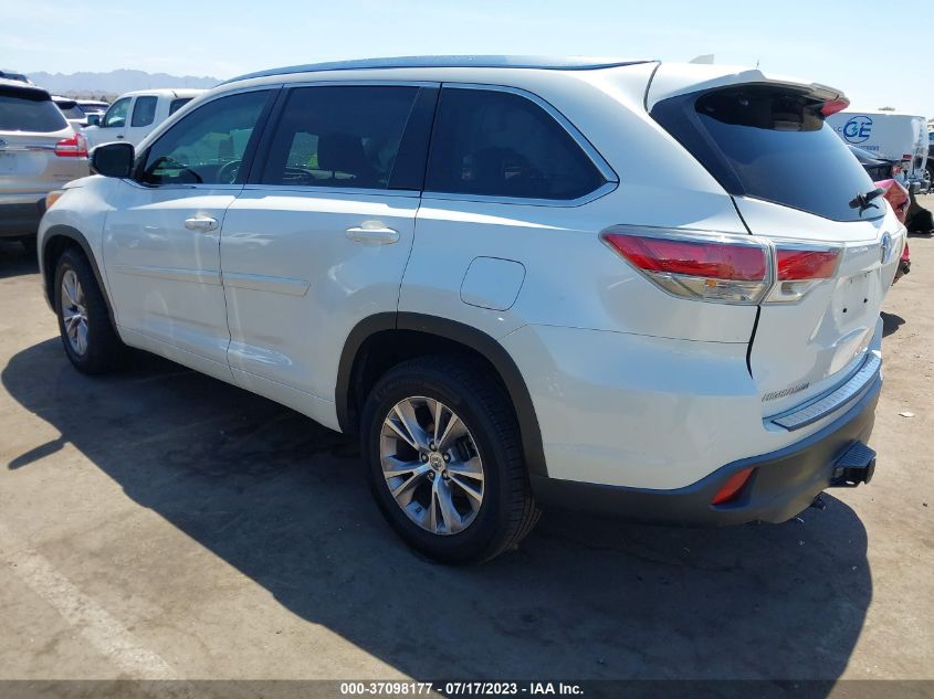 2015 TOYOTA HIGHLANDER XLE - 5TDKKRFH3FS110244