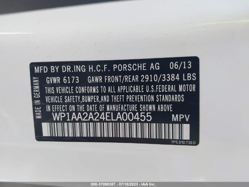 2014 PORSCHE CAYENNE - WP1AA2A24ELA00455