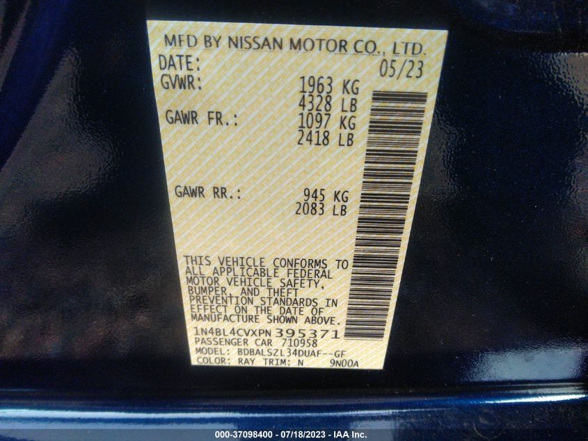 2023 NISSAN ALTIMA 2.5 SR - 1N4BL4CVXPN395371