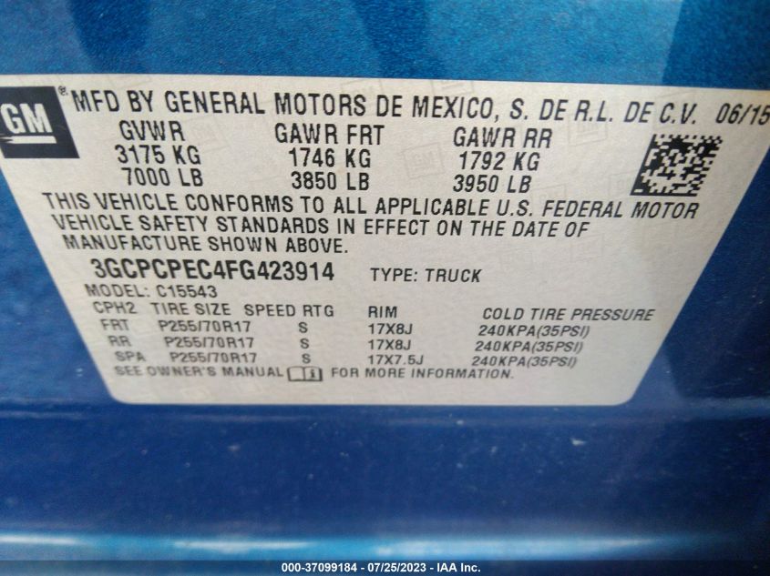 2015 CHEVROLET SILVERADO 1500 LS - 3GCPCPEC4FG423914