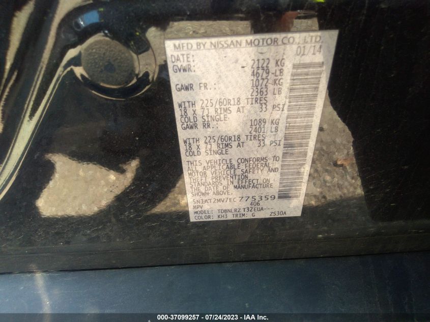 2014 NISSAN ROGUE SL - 5N1AT2MV7EC775359