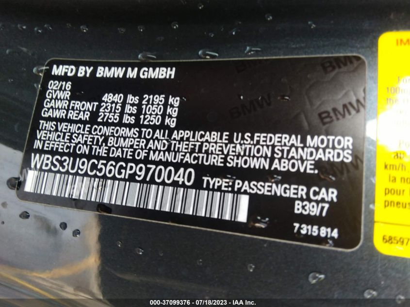2016 BMW M4 - WBS3U9C56GP970040