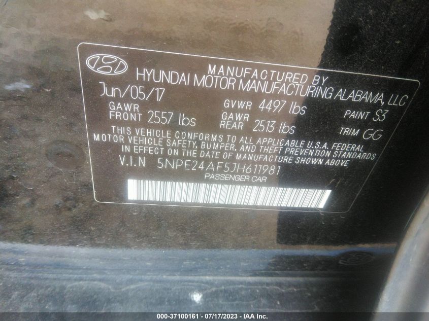 2018 HYUNDAI SONATA SE - 5NPE24AF5JH611981