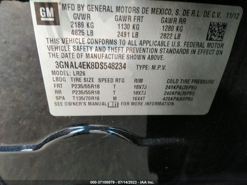 2013 CHEVROLET CAPTIVA SPORT FLEET LTZ - 3GNAL4EK8DS548234