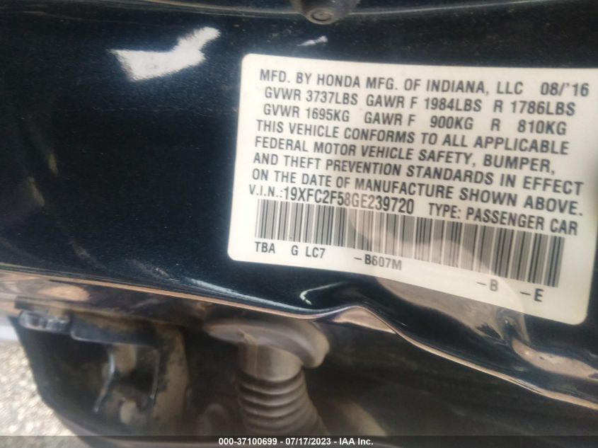 2016 HONDA CIVIC SEDAN LX - 19XFC2F58GE239720