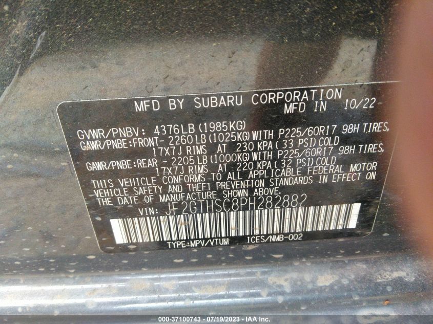 2023 SUBARU CROSSTREK SPORT - JF2GTHSC8PH282882