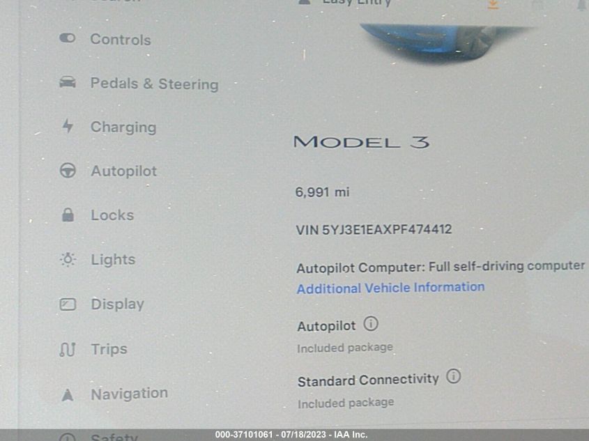 2023 TESLA MODEL 3 - 5YJ3E1EAXPF474412