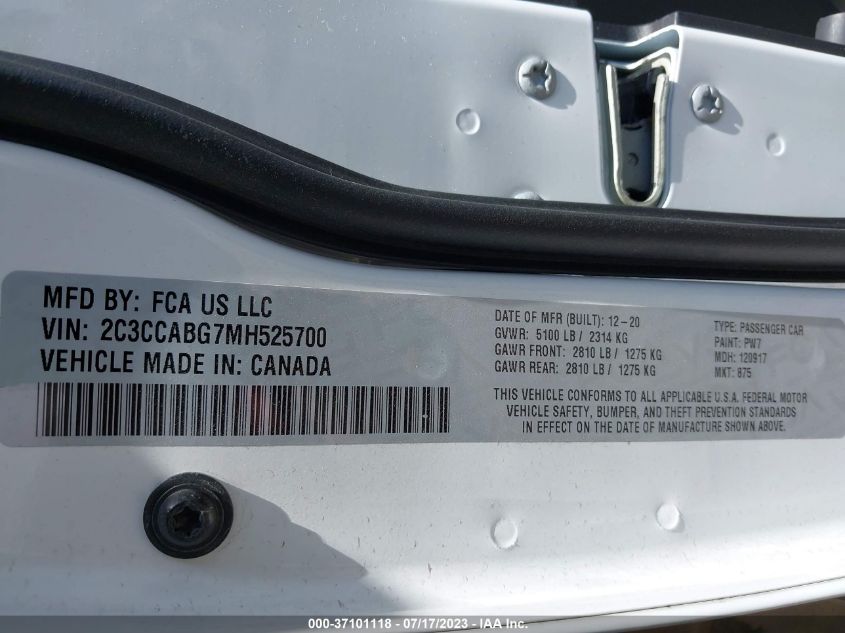 2021 CHRYSLER 300 300S - 2C3CCABG7MH525700