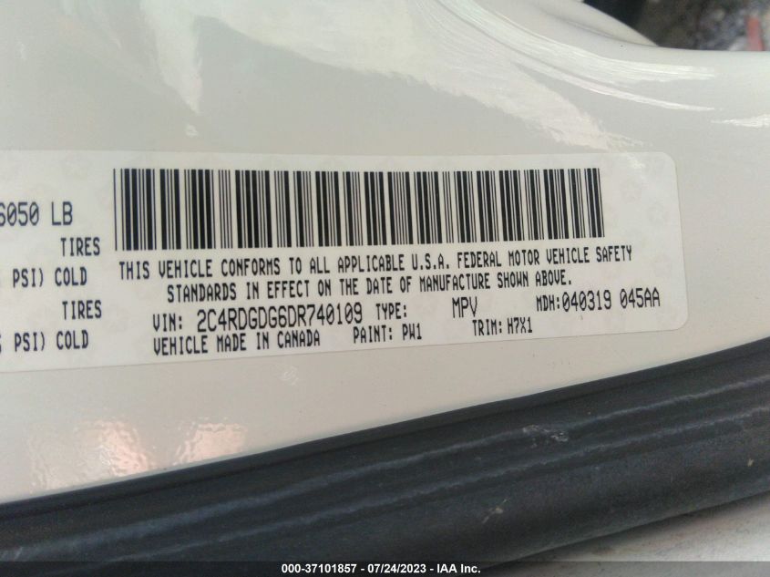 2013 DODGE GRAND CARAVAN CREW - 2C4RDGDG6DR740109