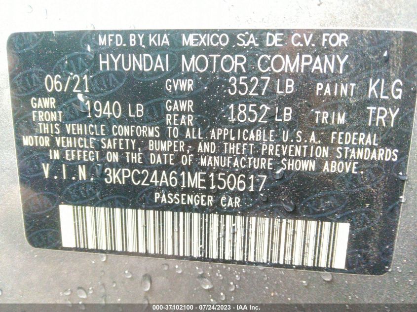 2021 HYUNDAI ACCENT SE - 3KPC24A61ME150617