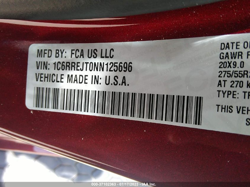 2022 RAM 1500 LARAMIE - 1C6RREJT0NN125696