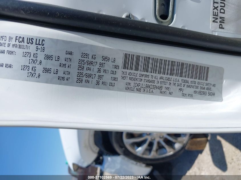 2019 JEEP CHEROKEE LATITUDE PLUS - 1C4PJLLB0KD324409