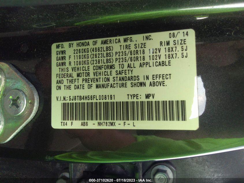 2015 ACURA RDX TECH PKG - 5J8TB4H56FL008191
