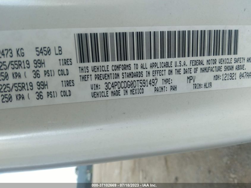 2013 DODGE JOURNEY CREW - 3C4PDCDG0DT591497
