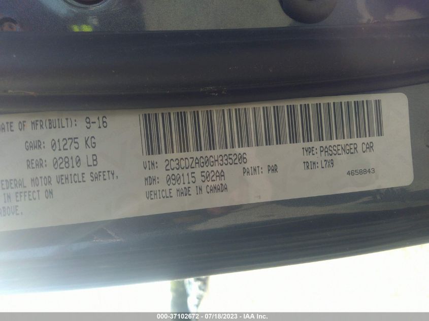 2016 DODGE CHALLENGER SXT - 2C3CDZAG0GH335206