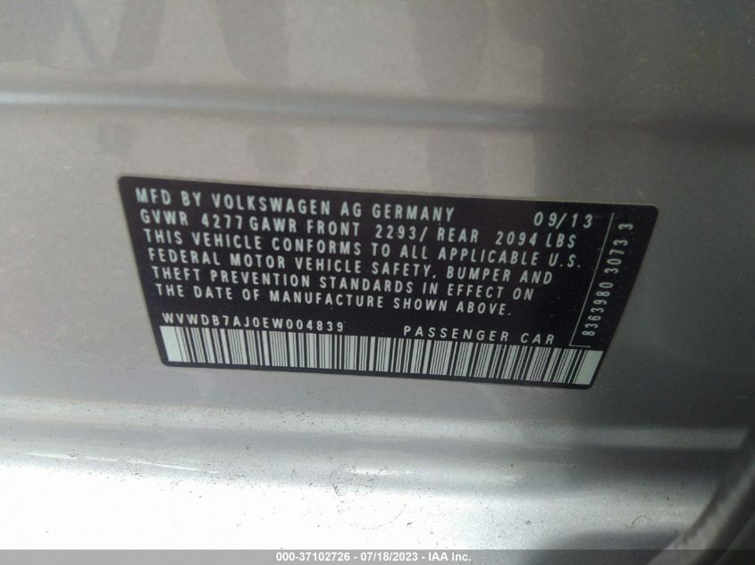 2014 VOLKSWAGEN GOLF - WVWDB7AJ0EW004839