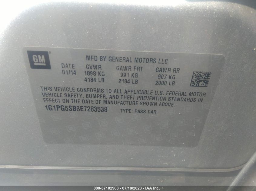 2014 CHEVROLET CRUZE LTZ - 1G1PG5SB3E7283538