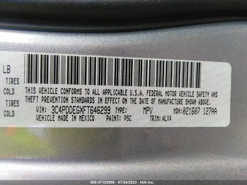 2015 DODGE JOURNEY R/T - 3C4PDDEGXFT646299