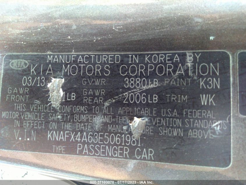 2014 KIA FORTE LX - KNAFX4A63E5061981