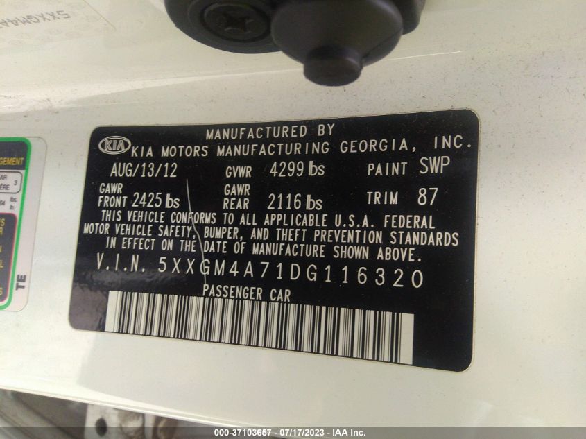 2013 KIA OPTIMA LX - 5XXGM4A71DG116320