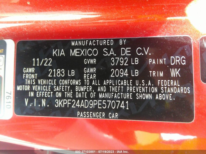 2023 KIA FORTE LX/LXS - 3KPF24AD9PE570707