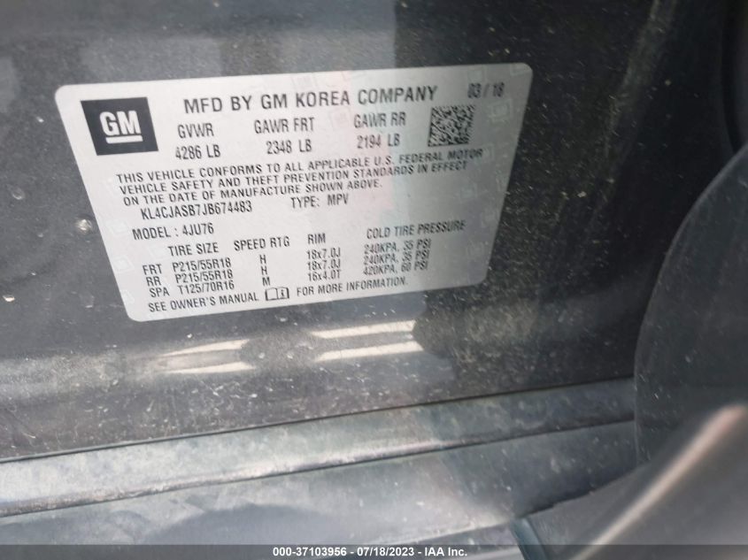 2018 BUICK ENCORE PREFERRED - KL4CJASB7JB674483