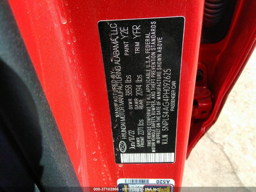 2023 HYUNDAI ELANTRA SEL - 5NPLS4AG4PH092625