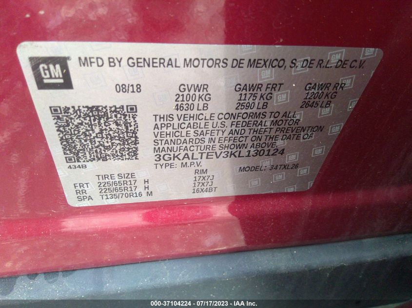 2019 GMC TERRAIN SLE - 3GKALTEV3KL130124