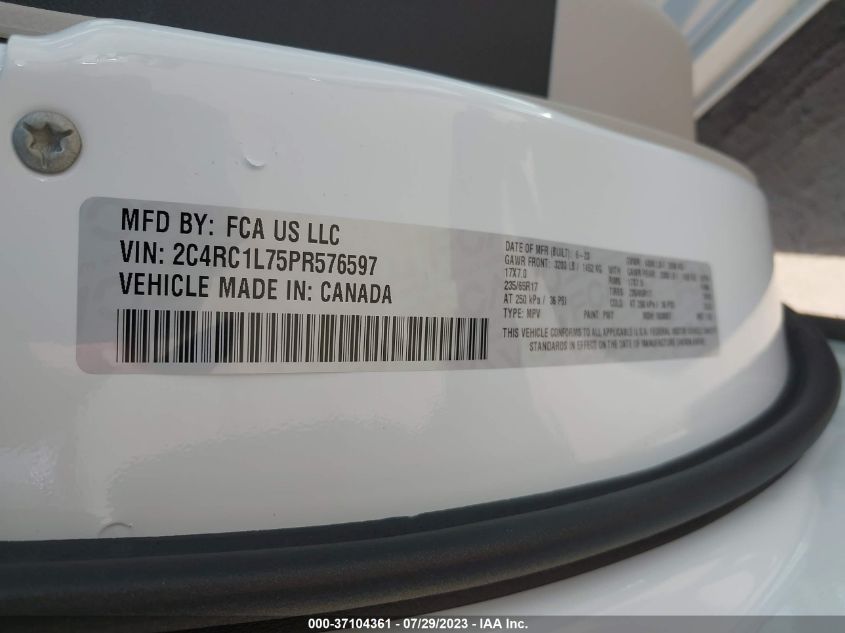 2023 CHRYSLER PACIFICA - 2C4RC1L75PR576597