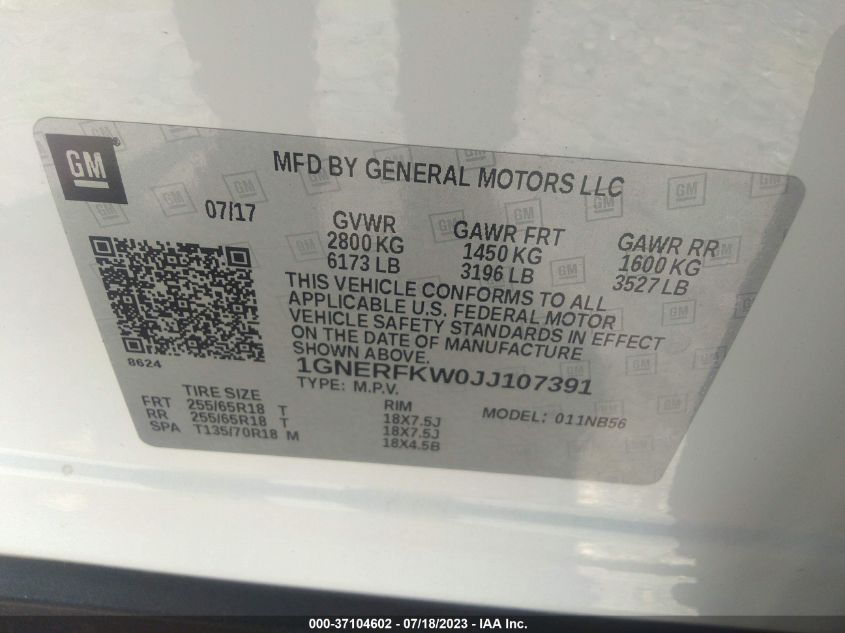 2018 CHEVROLET TRAVERSE LS - 1GNERFKW0JJ107391