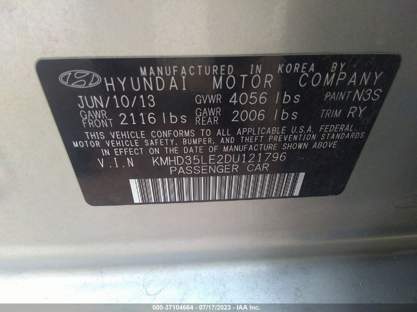 2013 HYUNDAI ELANTRA GT - KMHD35LE2DU121796