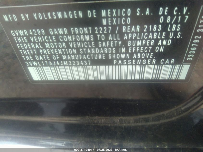 2018 VOLKSWAGEN JETTA 1.8T SEL - 3VWL17AJ4JM223437