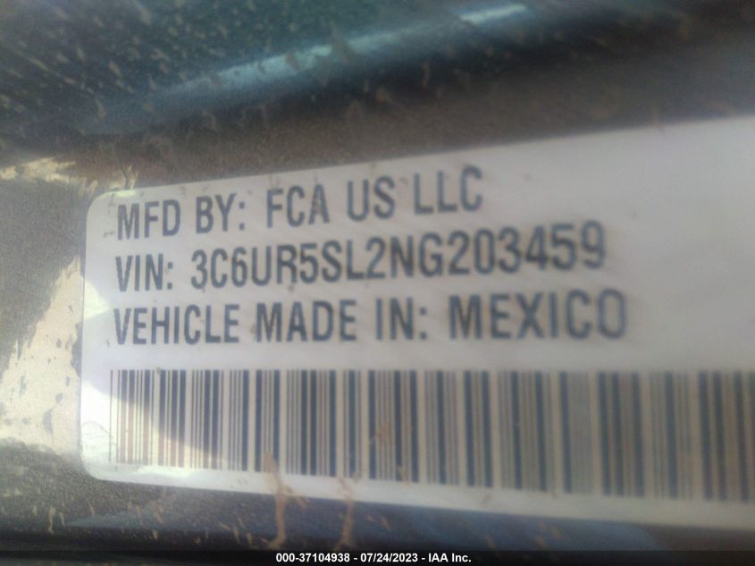 2022 RAM 2500 LIMITED - 3C6UR5SL2NG203459