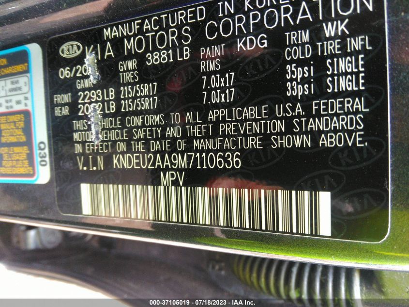 2021 KIA SELTOS S - KNDEU2AA9M7110636