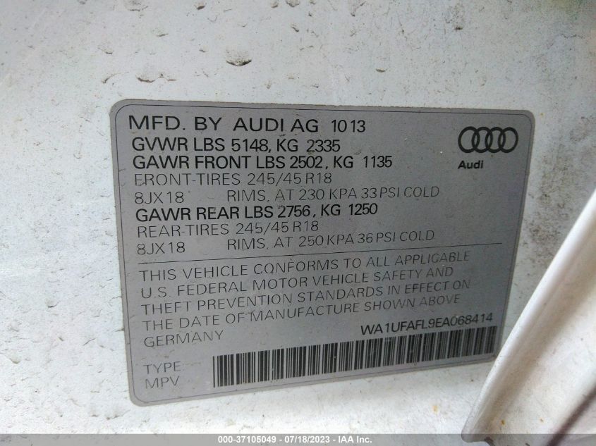 2014 AUDI ALLROAD PREMIUM PLUS WA1UFAFL9EA068414