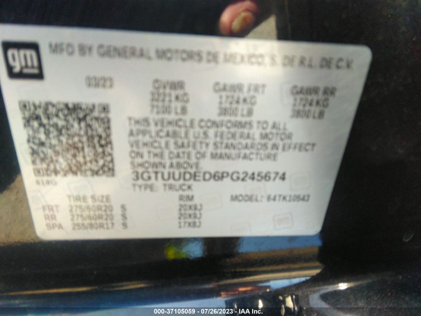2023 GMC SIERRA 1500 SLT - 3GTUUDED6PG245674
