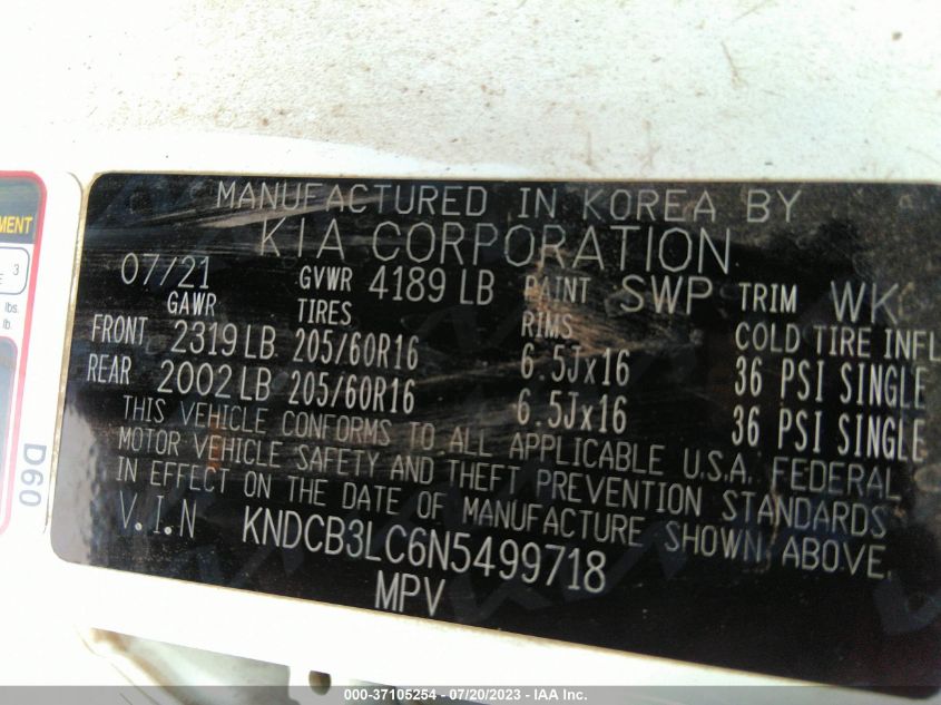 2022 KIA NIRO LX/LXS/LXS SE - KNDCB3LC6N5499718