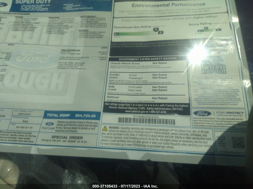 2023 FORD SUPER DUTY F-250 SRW XL - 1FT7W2BA1PEC91832