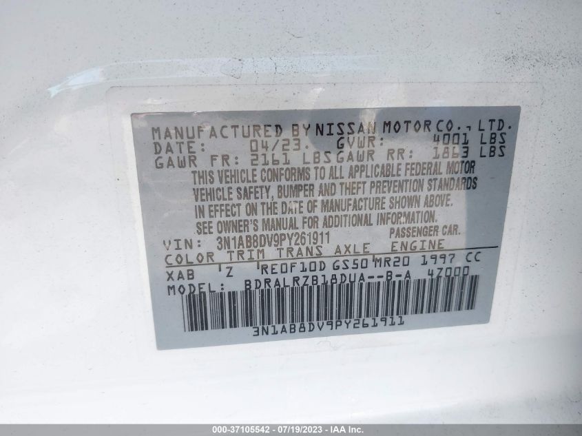 2023 NISSAN SENTRA SR - 3N1AB8DV9PY261911