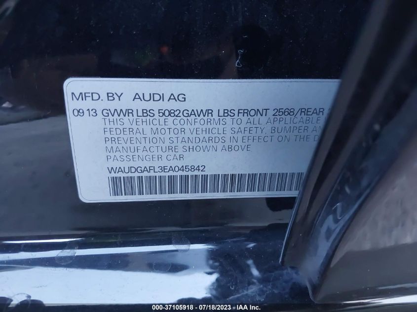 2014 AUDI S4 PREMIUM PLUS WAUDGAFL3EA045842