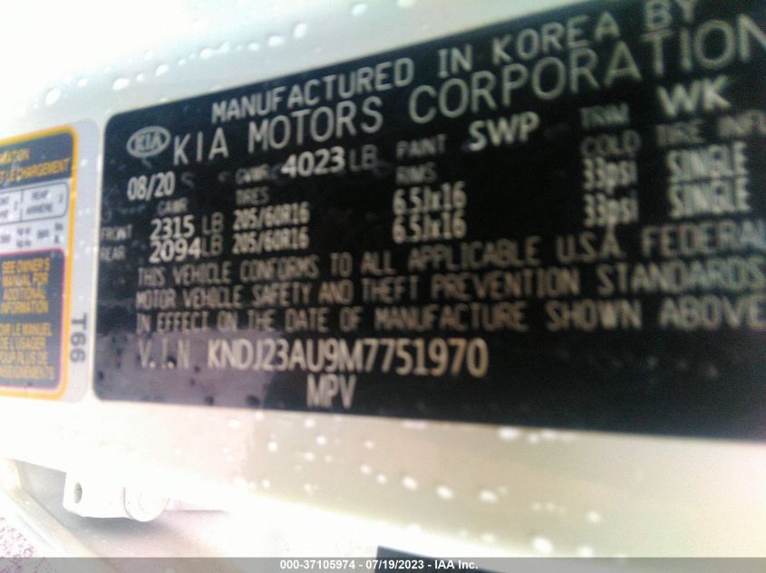 2021 KIA SOUL S - KNDJ23AU9M7751970
