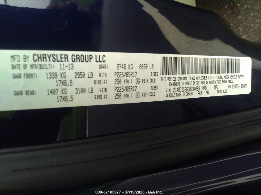 2014 CHRYSLER TOWN & COUNTRY TOURING-L - 2C4RC1CG6ER234069