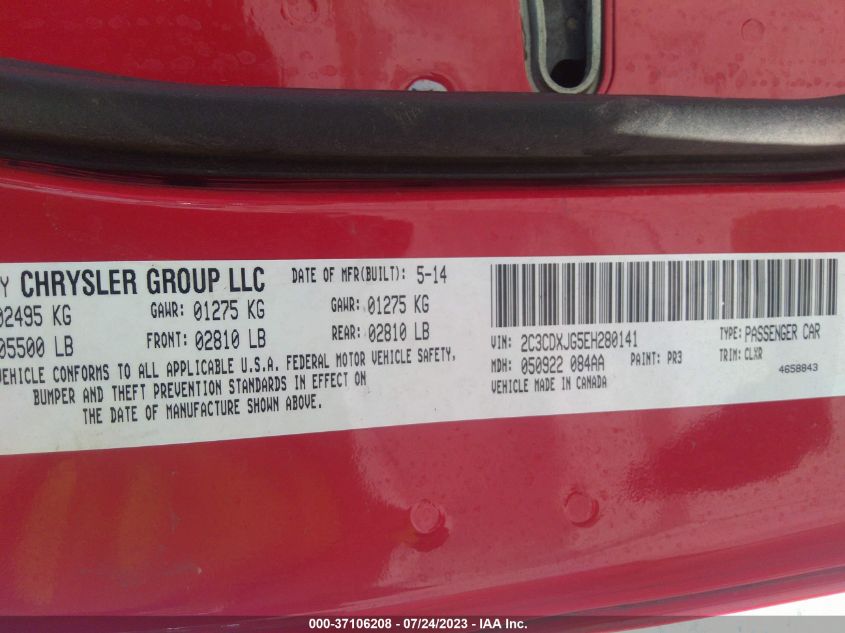 2014 DODGE CHARGER SXT PLUS - 2C3CDXJG5EH280141