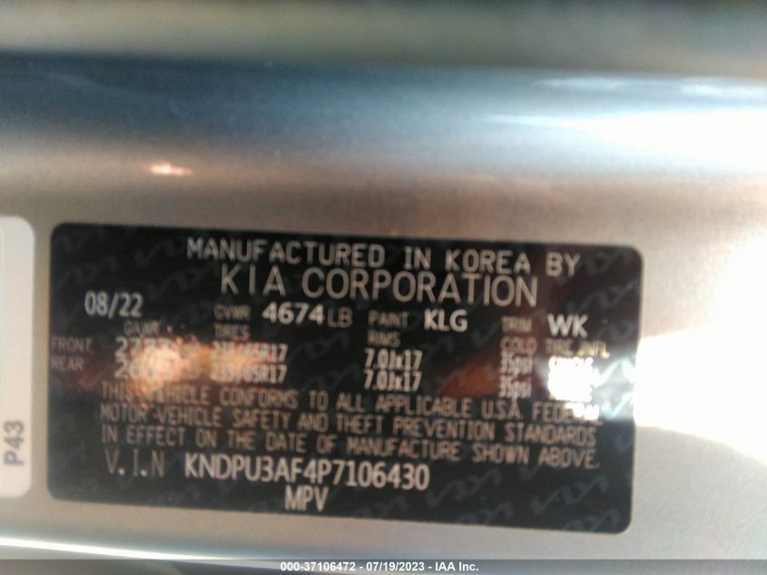 2023 KIA SPORTAGE LX - KNDPU3AF4P7106430